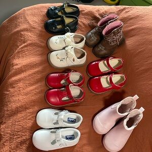 7 pairs of Toddler girl shoes Bundle, size 5T or 5T fit